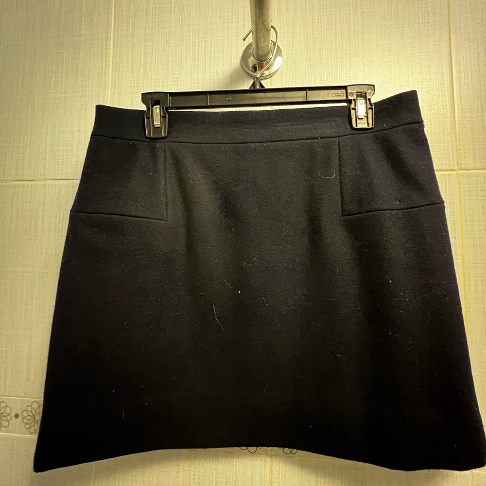 J.Crew Navy Wool Mini Skirt